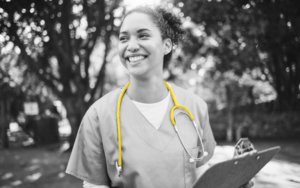 Nurse with yellow stethoscope for Endometriosis Australia scholarship program