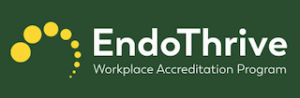 EndoThrive Workplace Accreditation Program logo promoting education and awareness of endometriosis in the workplace